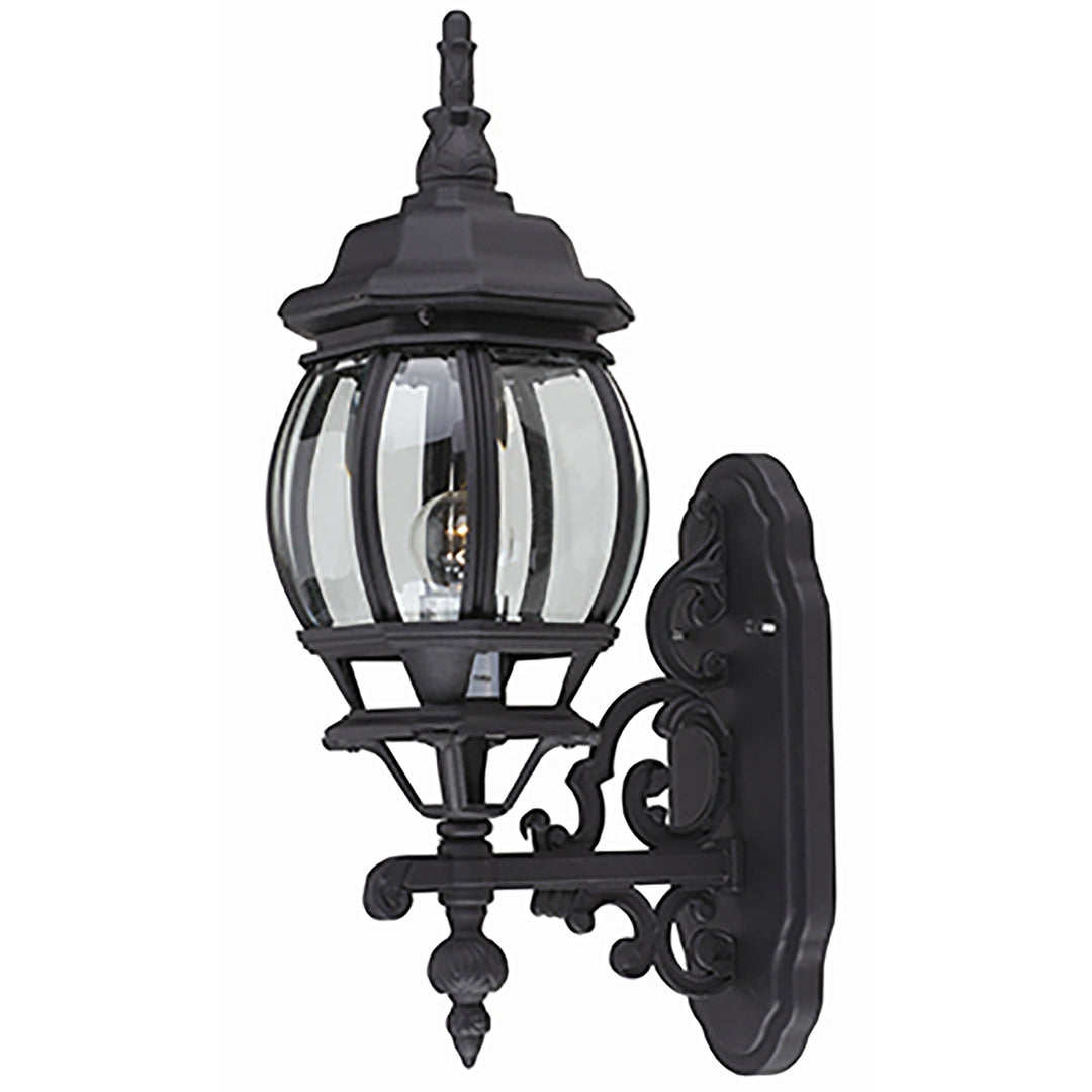 Francisco 1-Light Outdoor Beveled Glass Coach Wall Lantern - Black