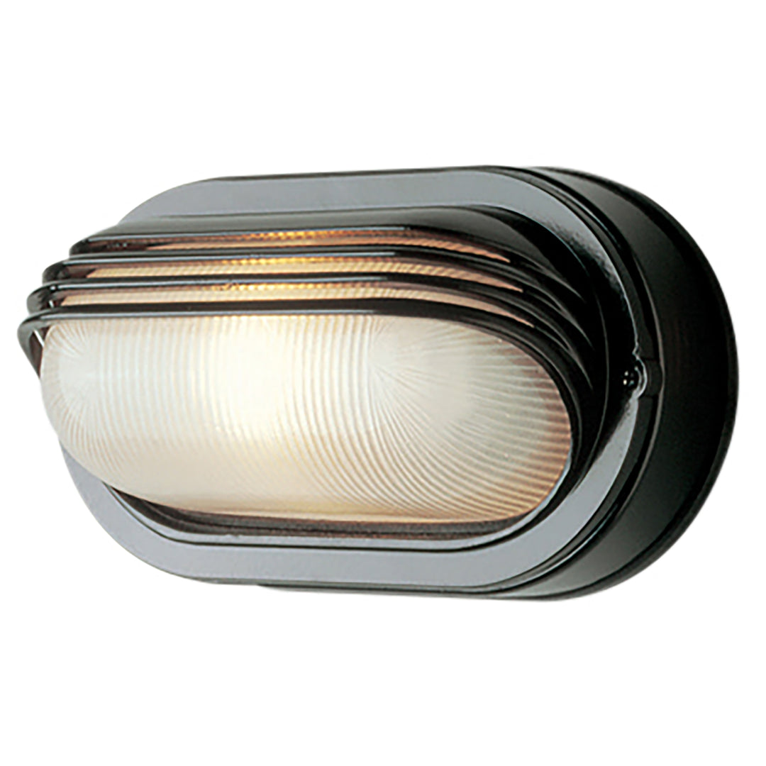 Allegra 8.5-In. Wide Oval Pocket Wall Lantern Light - Black