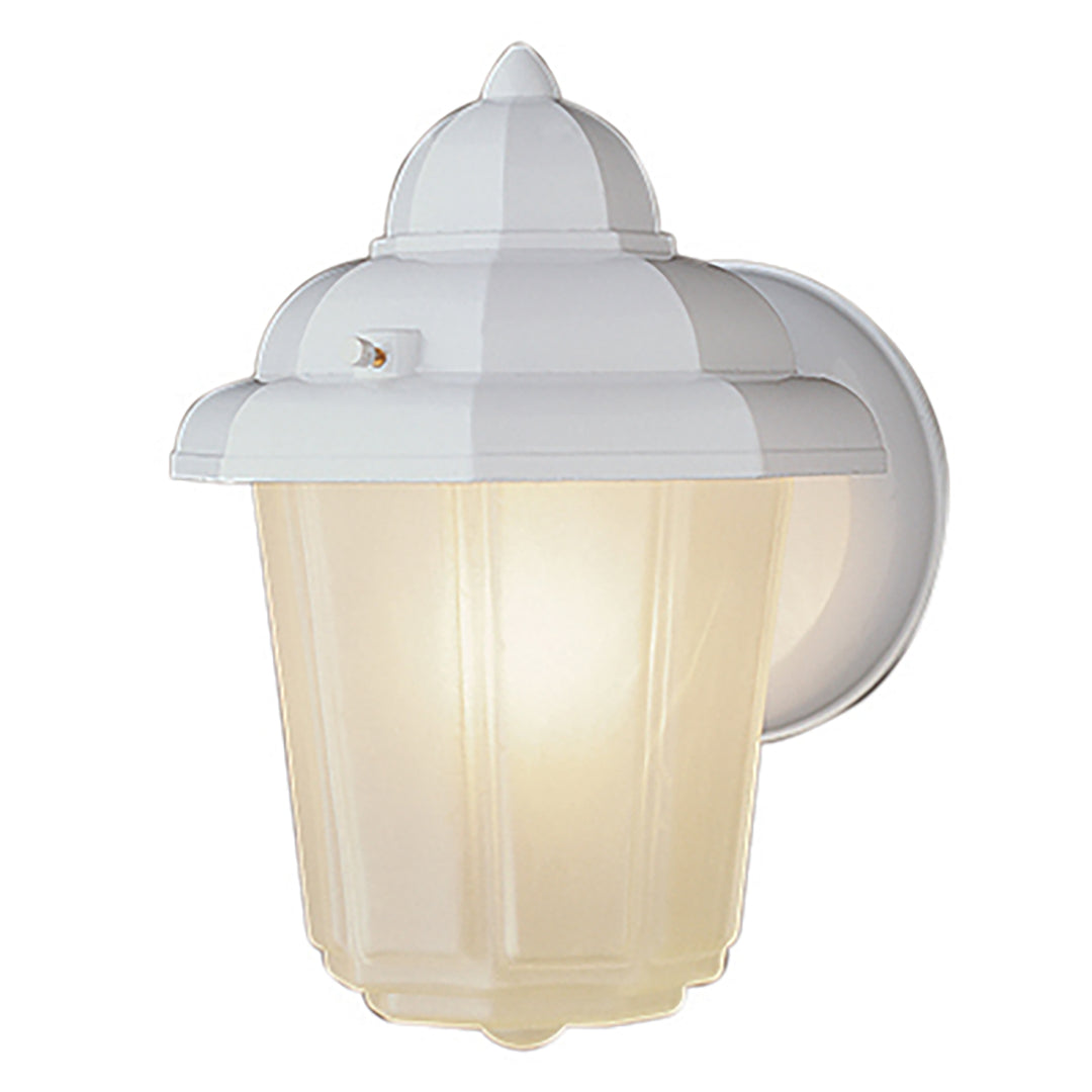 Dale Collection 1-Light Pagoda Tiered Frosted Glass Wall Light - White