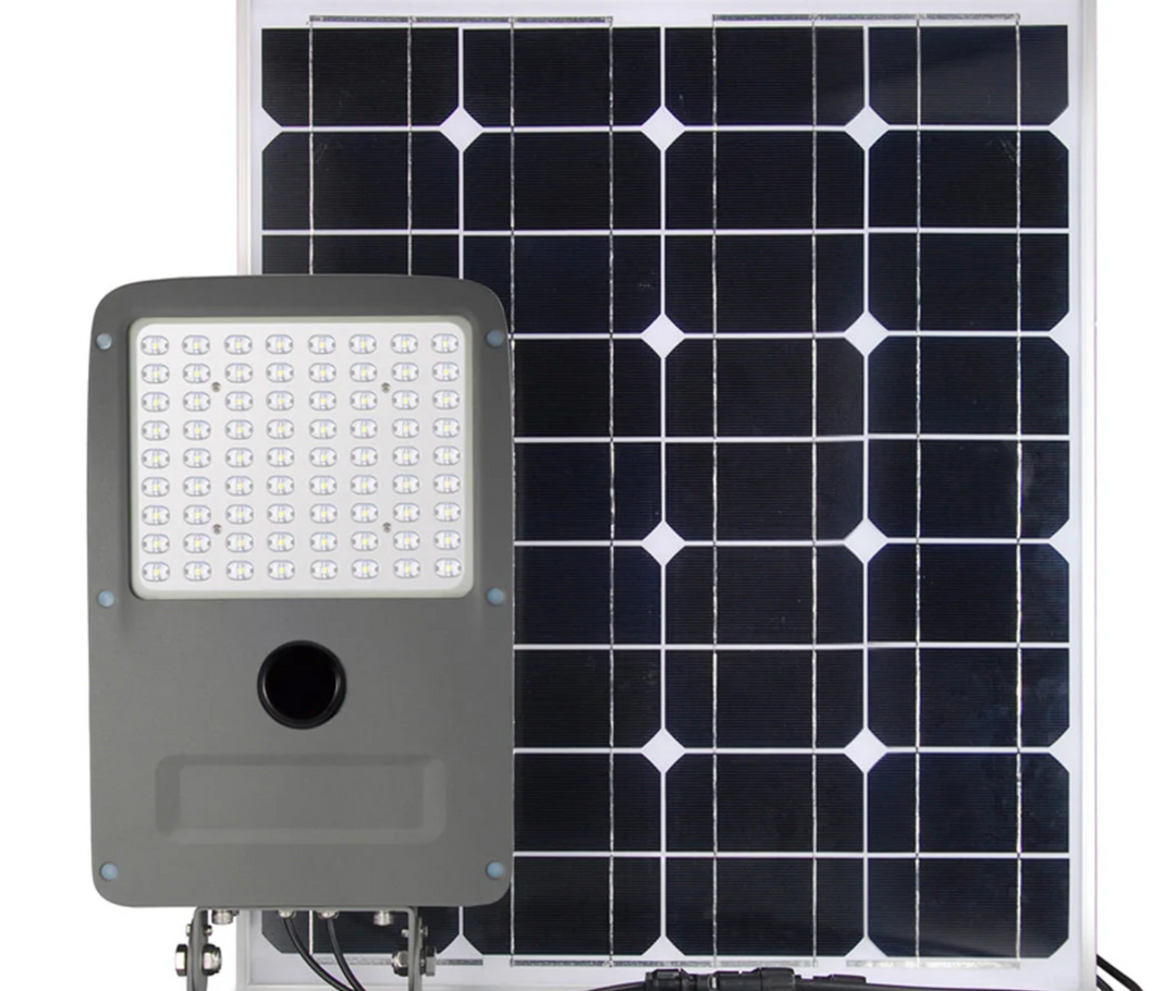 AVS-SFL40W-Yoke, SKU #786800, 40W Solar Light Fixture, 5500Lm Lumens, CCT 30K-60K, IP 67, 3 year warranty