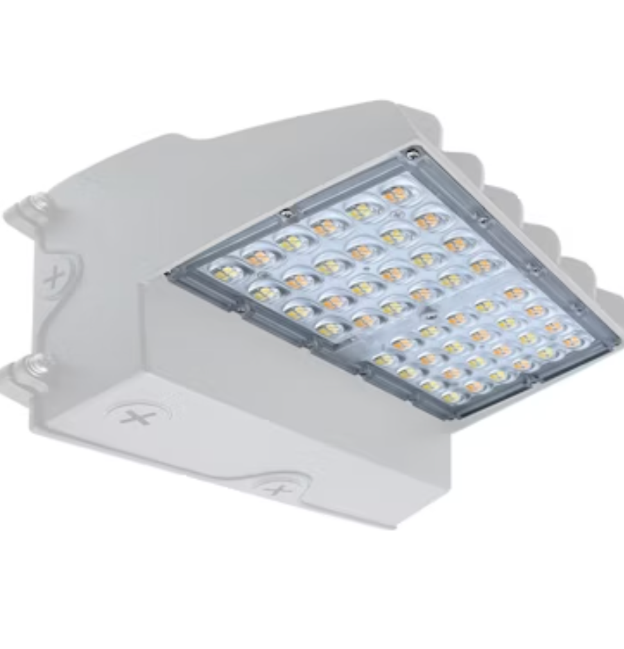 Full-Cutoff Wall Pack: Flat-FC Line, 3-CCT & 5-Power Select w/ Photocell 60W/50W/40W/30W/20W - White