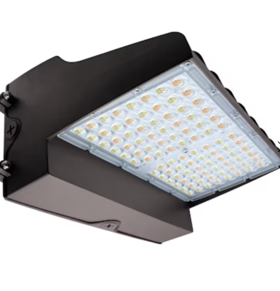 Full-Cutoff Wall Pack: Flat-FC Line, 3-CCT & 5-Power Select w/ Photocell 120W/110W/100W/90W/80W - Bronze