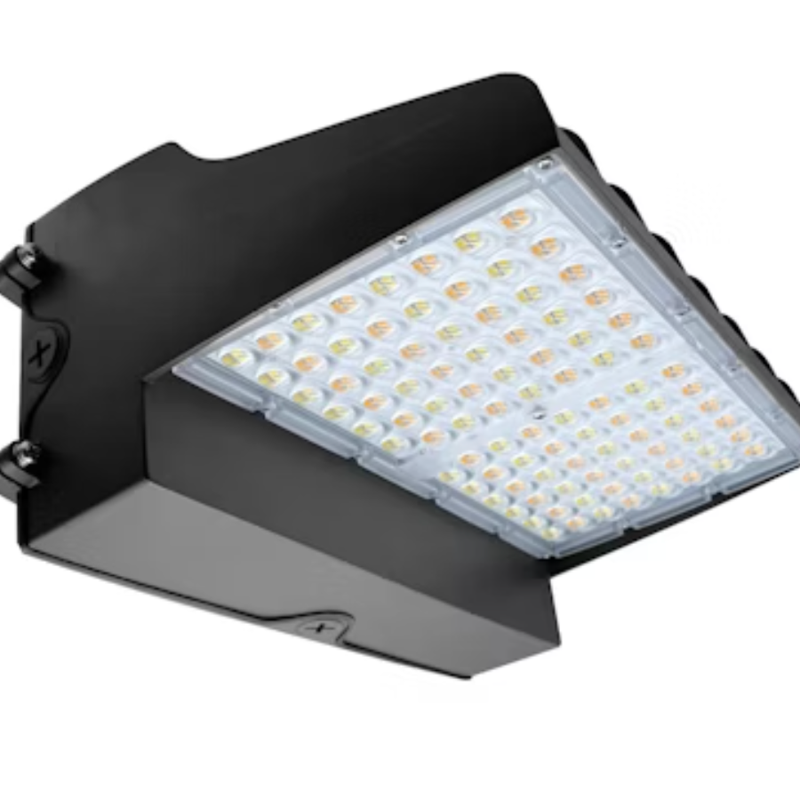 Full-Cutoff Wall Pack: Flat-FC Line, 3-CCT & 5-Power Select w/ Photocell 120W/110W/100W/90W/80W - Black