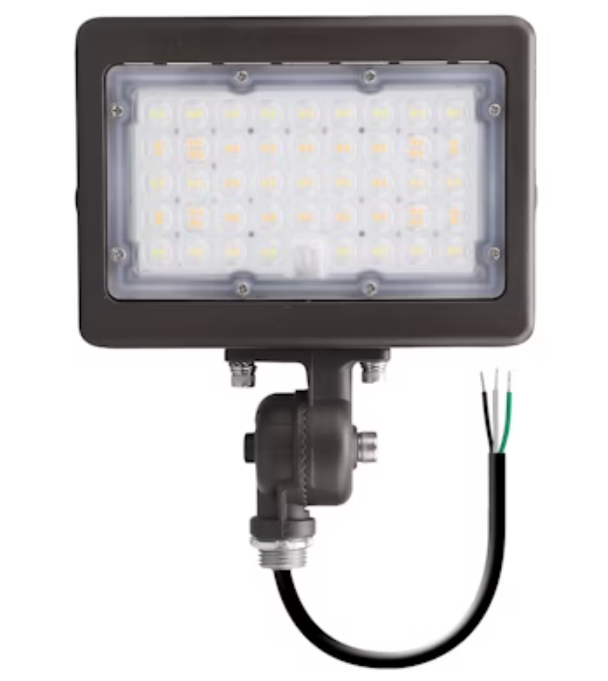 Mini Area Flood Lights: M-Line, 3-CCT & Power Select w/ Photocell 15W/30W - Bronze
