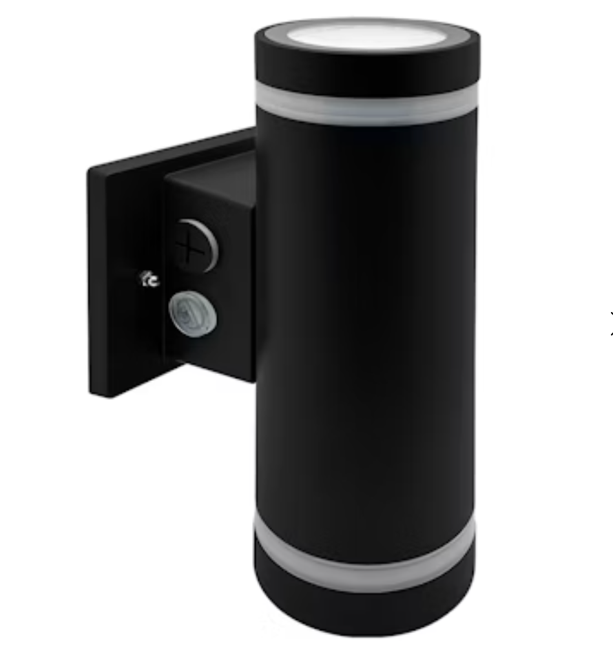 3" Edge-Lit Cylinder Up/Down Light: M-Line, 3-CCT w/ Photocell, 30W/20W/10W - Black