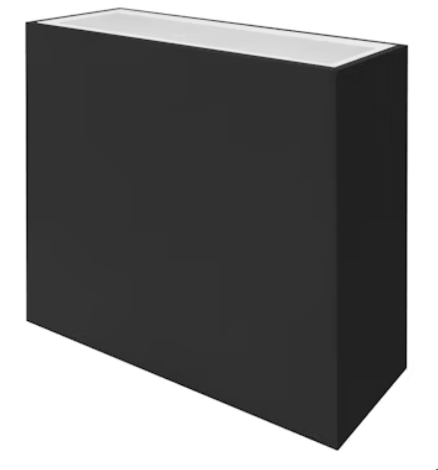 Modern Square Sconce Light: M-Line, 5-CCT Selectable w/ Up & Down Light, 15W - Black