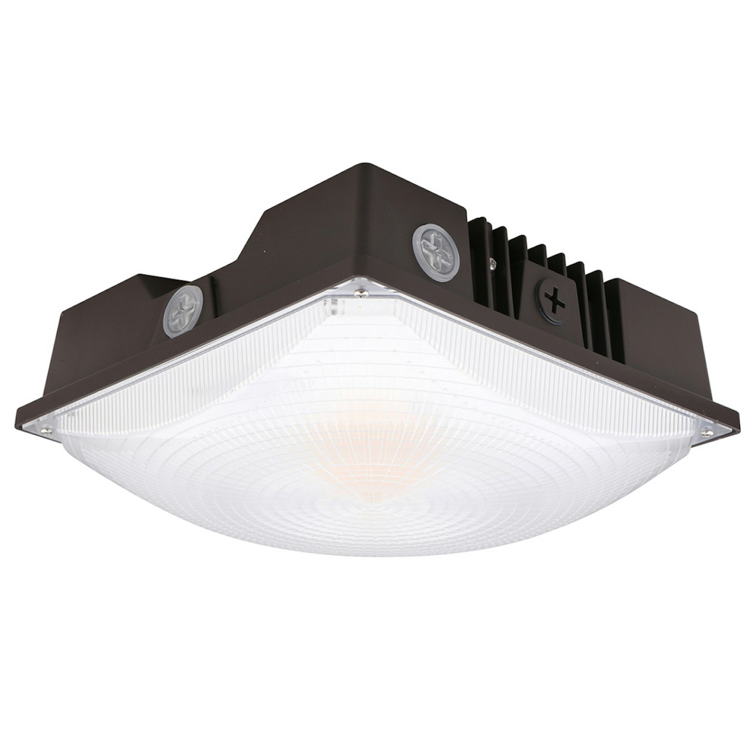 Square Canopy Light: Slim-Line 3-CCT & 3-Power Select 60W/40W/25W - Bronze