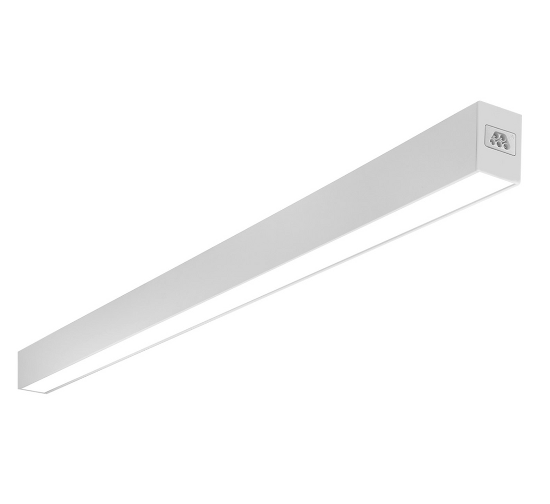 C-Line: 8' Suspended Linear W/ Uplight 5-CCT + 3-Power Selectable 100W/80W/60W - White