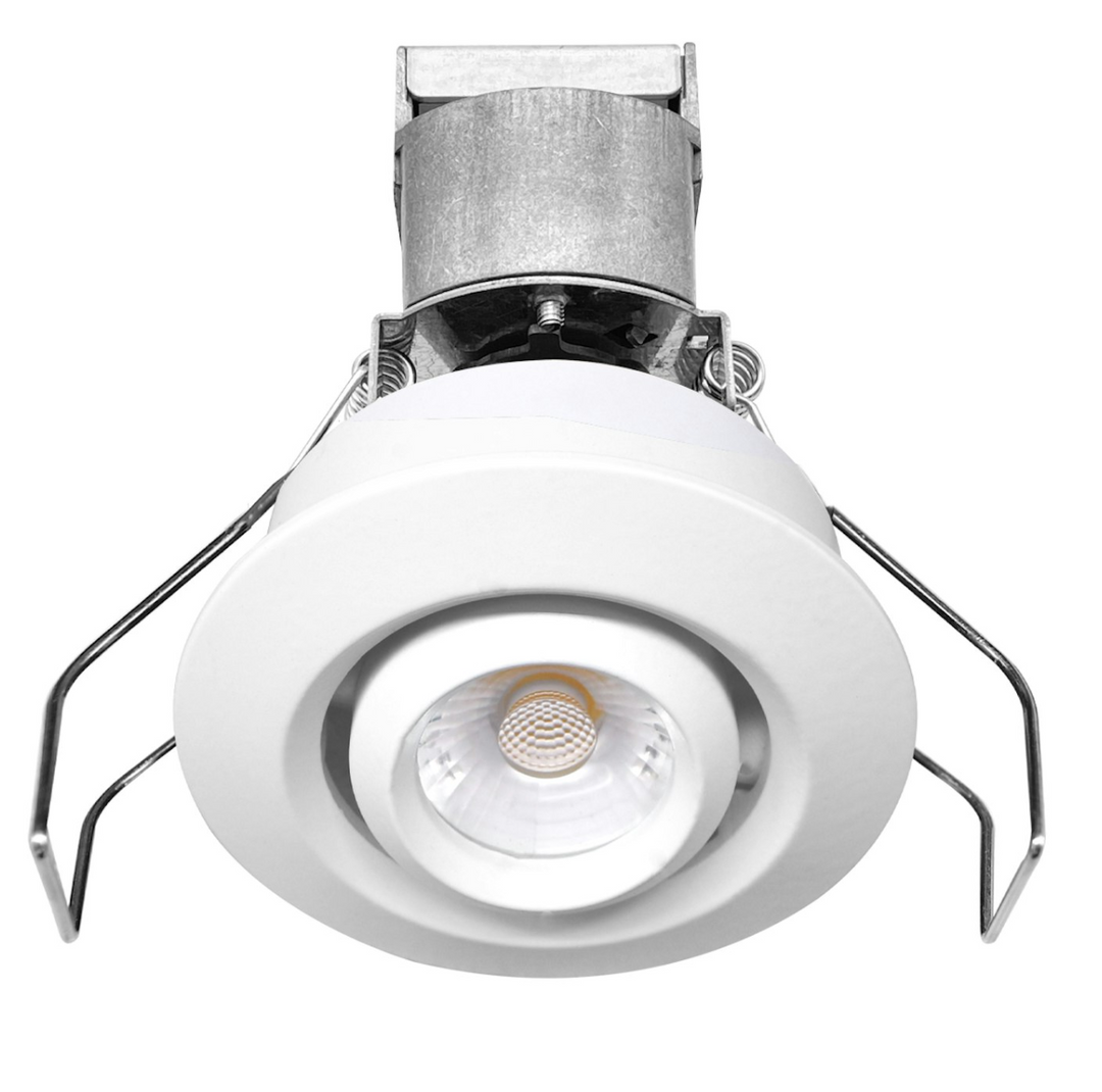 1" LV Round Gimbal Downlight: Mini-Line 6W - White