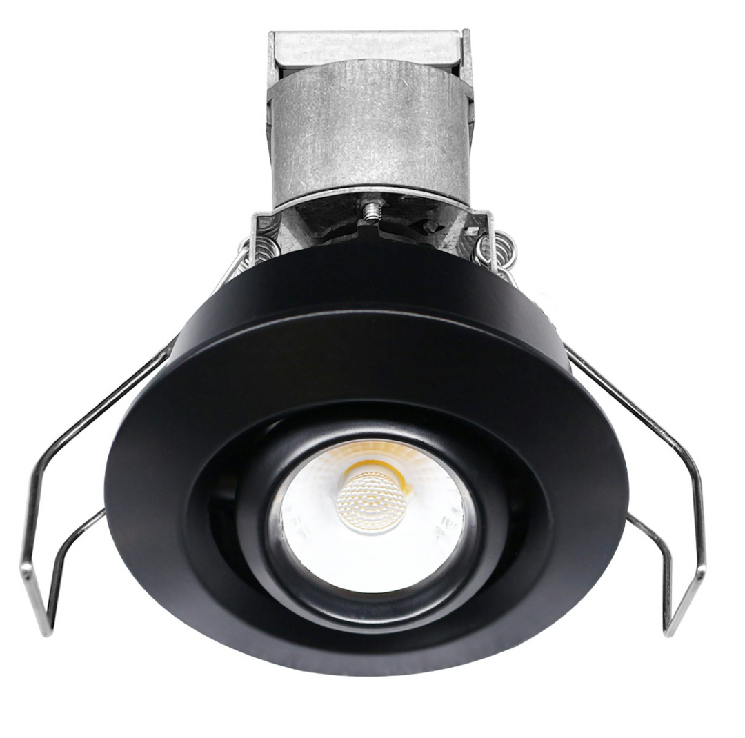 1" LV Round Gimbal Downlight: Mini-Line 6W - Black