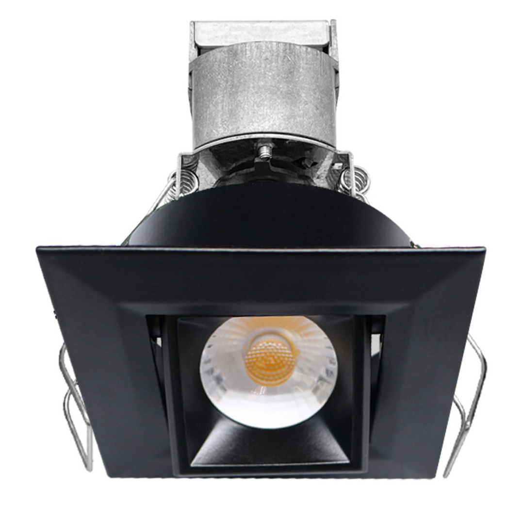 1" LV Square Gimbal Downlight: Mini-Line 6W - Black