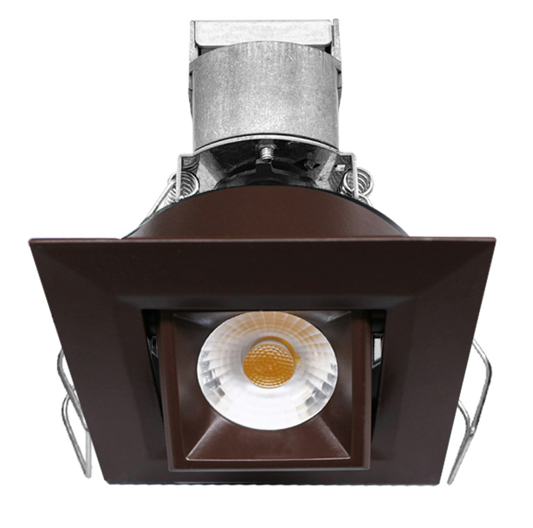 1" LV Square Gimbal Downlight: Mini-Line 6W - Bronze
