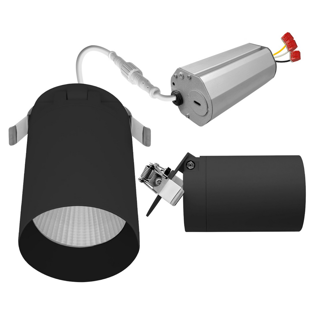 SnapTrim-Line: 3" Cylinder Downlight 5-CCT Selectable 15W - Black