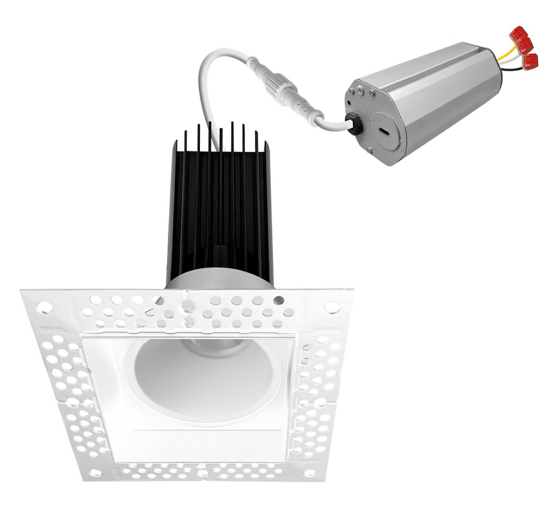 2" Square Downlight: Trimless-Line 5-CCT Selectable 15W - White