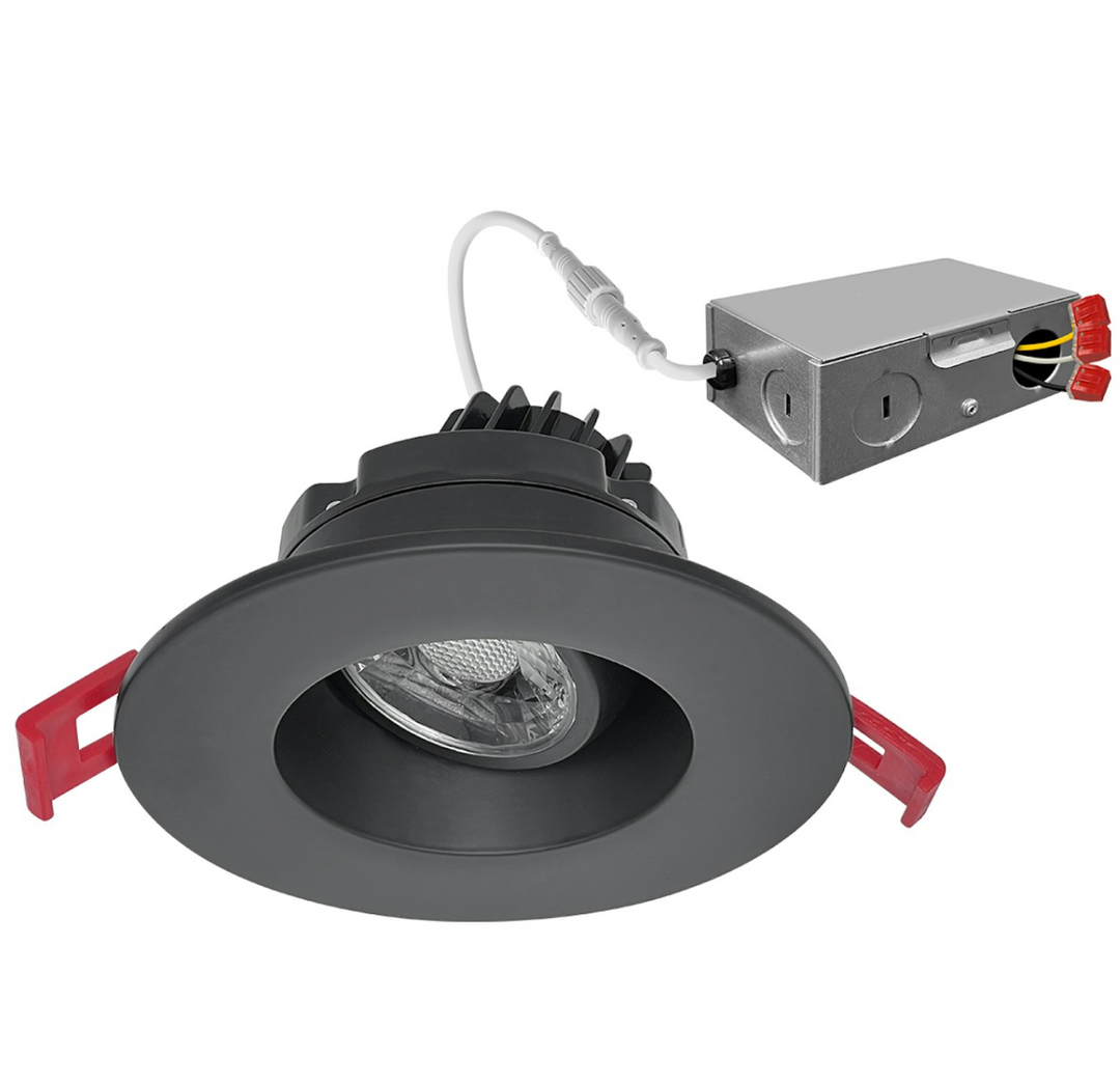 3" Regressed Gimbal Downlight: SnapTrim-Line 5-CCT Select 8W - Black