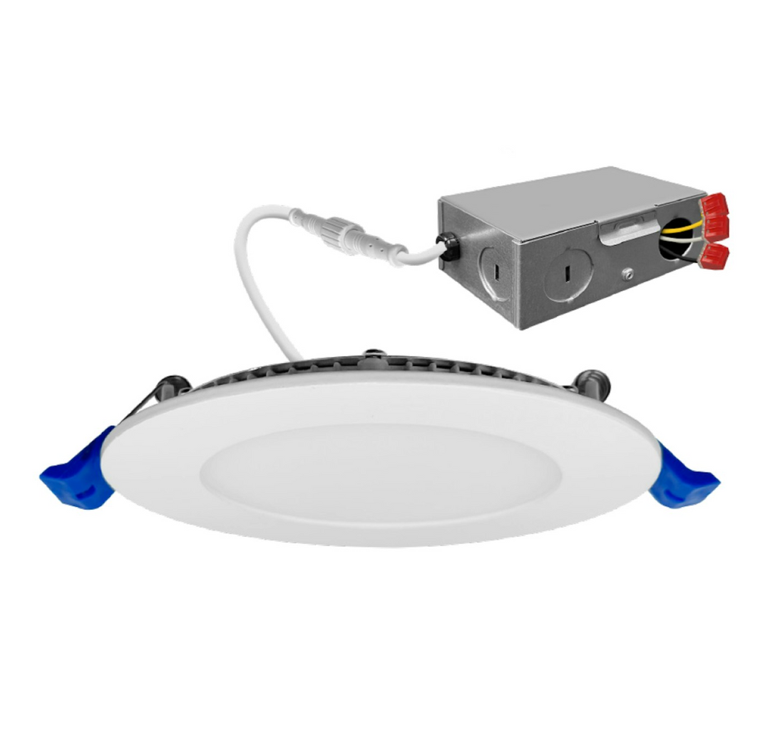 3" External J-Box Round Downlight: Slim-Line 5-CCT Select 8W - White