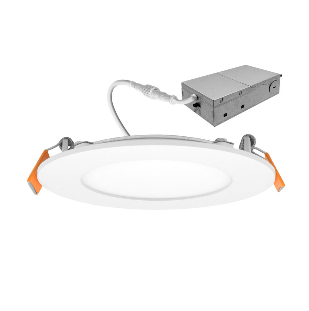4" EcoValue Slim Panel Wafer Downlights, 9W - White