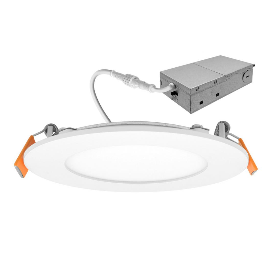 6" EcoValue Slim Panel Wafer Downlights, 12W - White
