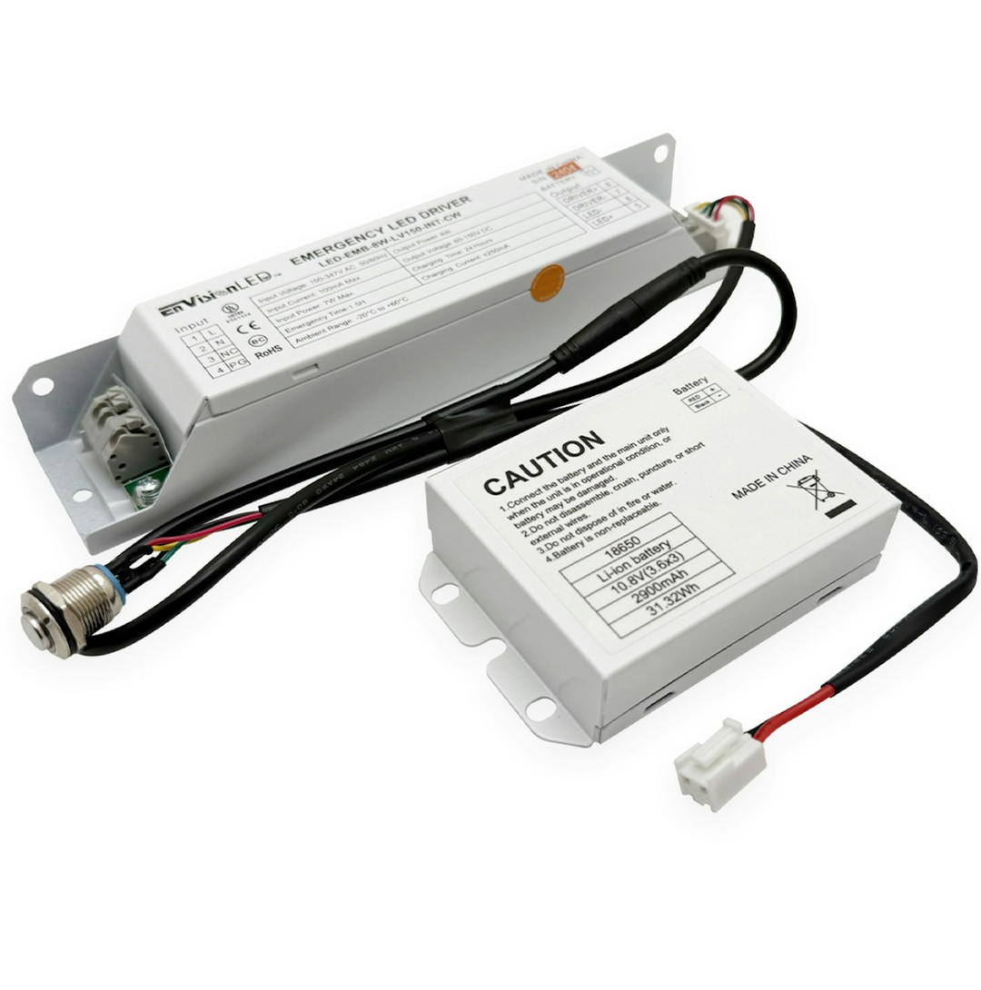 Emergency Backup: 60-150V DC for External Drivers w/ internal housing space (Wall Packs, Canopy, etc.) Cold Weather -4 to 122° F