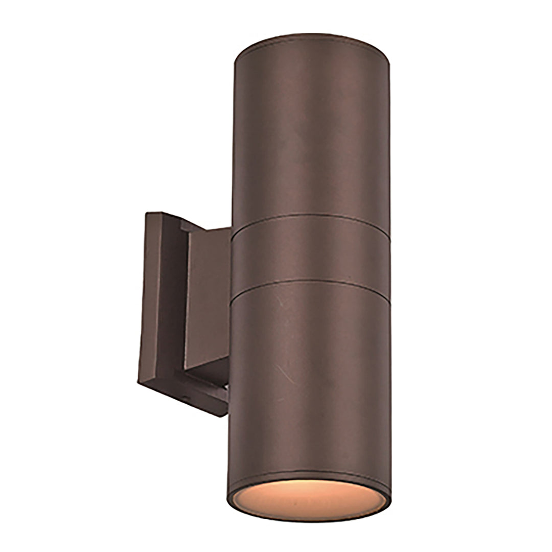 Compact Collection, Tubular/Cylindrical, Outdoor Metal Wall Sconce Light - Bronze