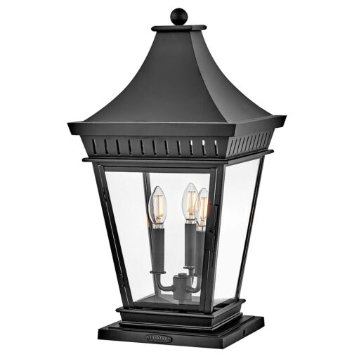 Chapel Hill 27097MB  Large Pier Mount Lantern - Black