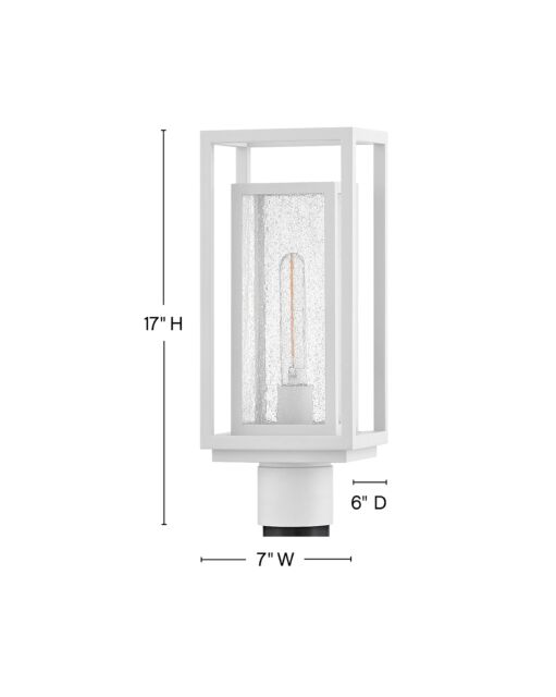 Republic 1001TW - Medium Post Mount Lantern - White