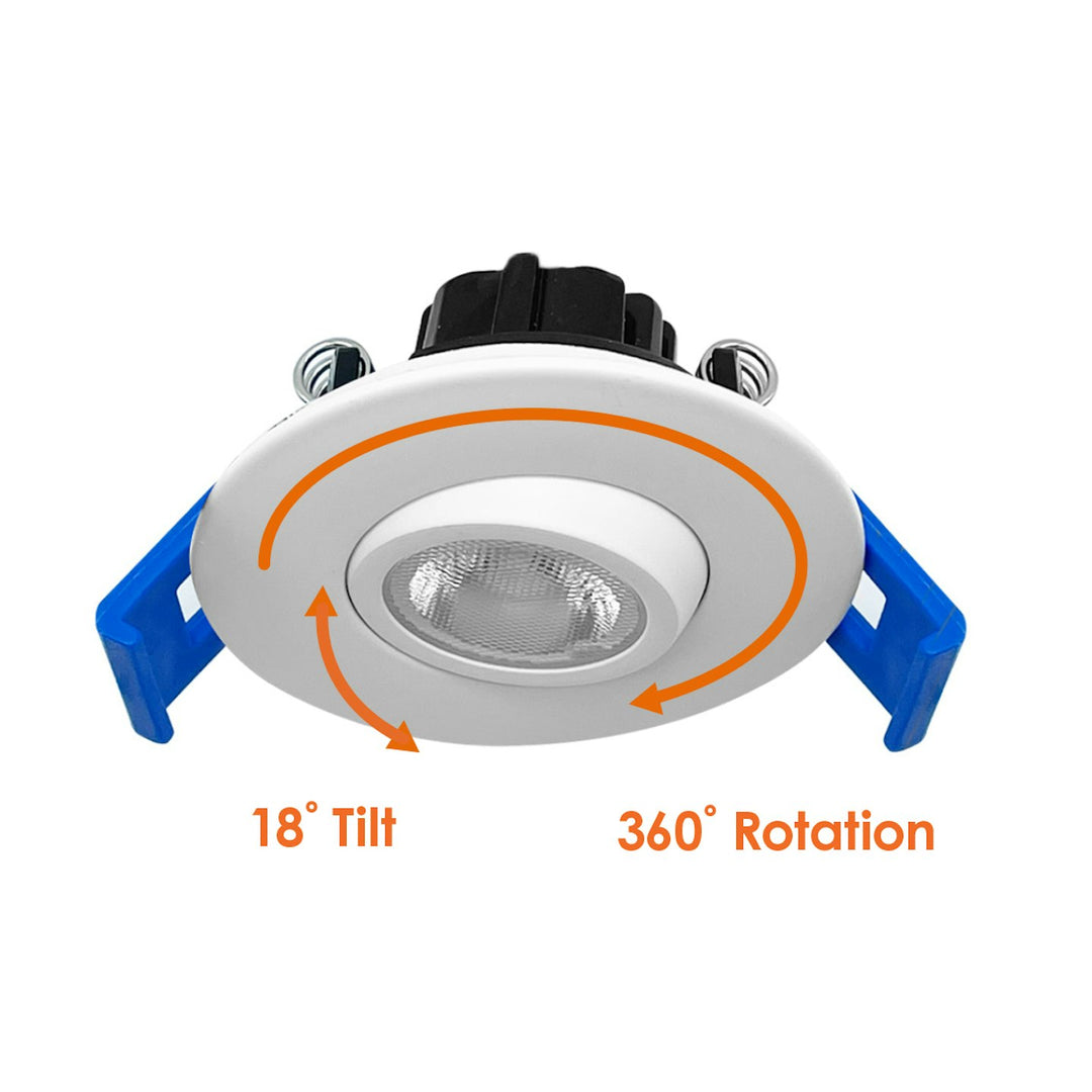 2" Gimbal Downlight: SnapTrim-Line 5CCT Selectable 5W - White