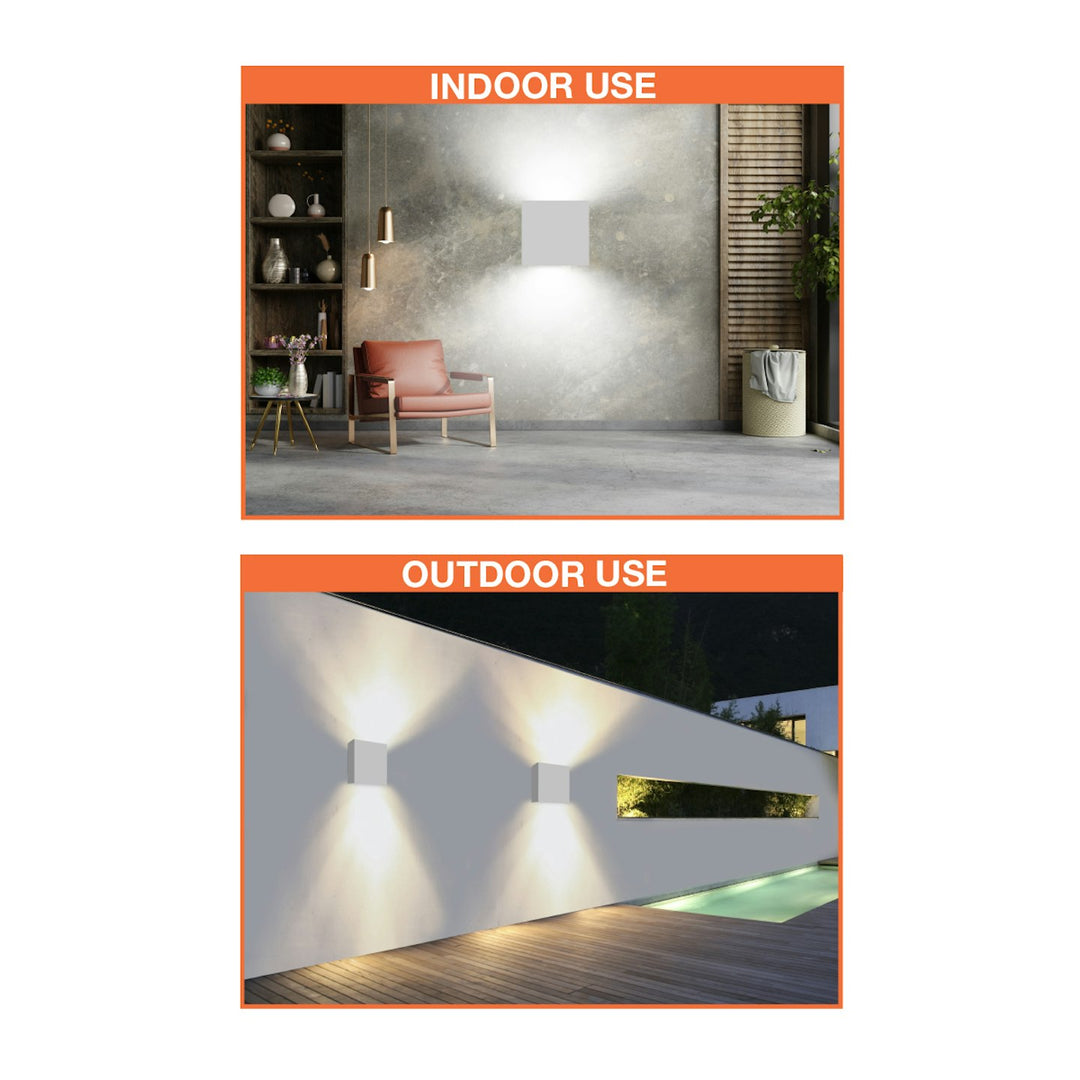 12" Modern Square Sconce Light: M-Line - White