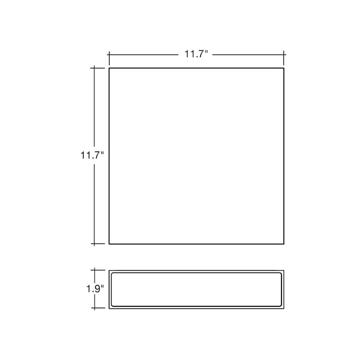 12" Modern Square Sconce Light: M-Line - White