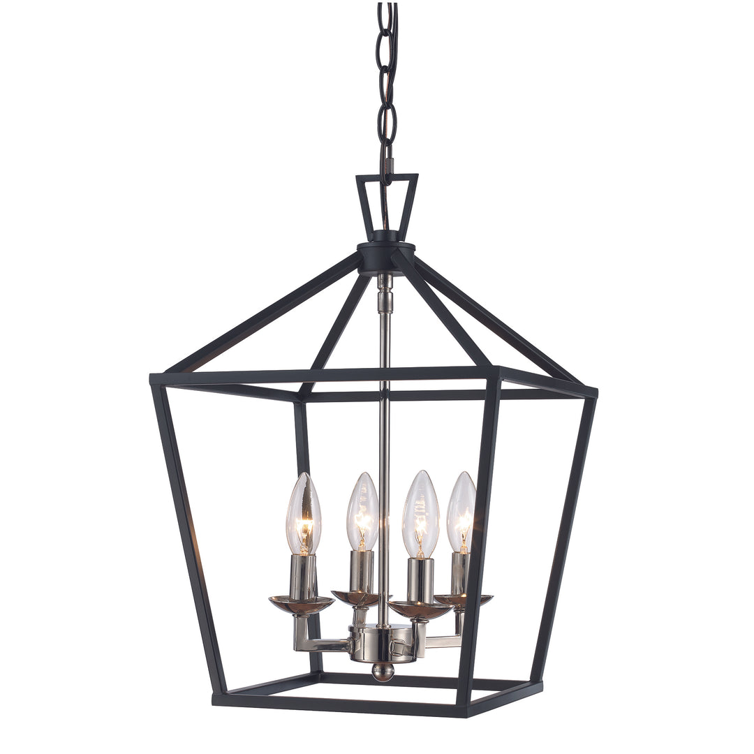 Lacey 12" Pendant Bird Cage - Polished Chrome / Black