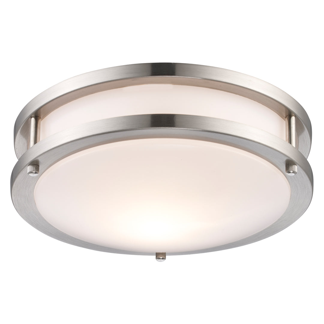 Product: Dash 1 - Light Frosted Acrylic Flushmount Round Double - Brushed Nickel