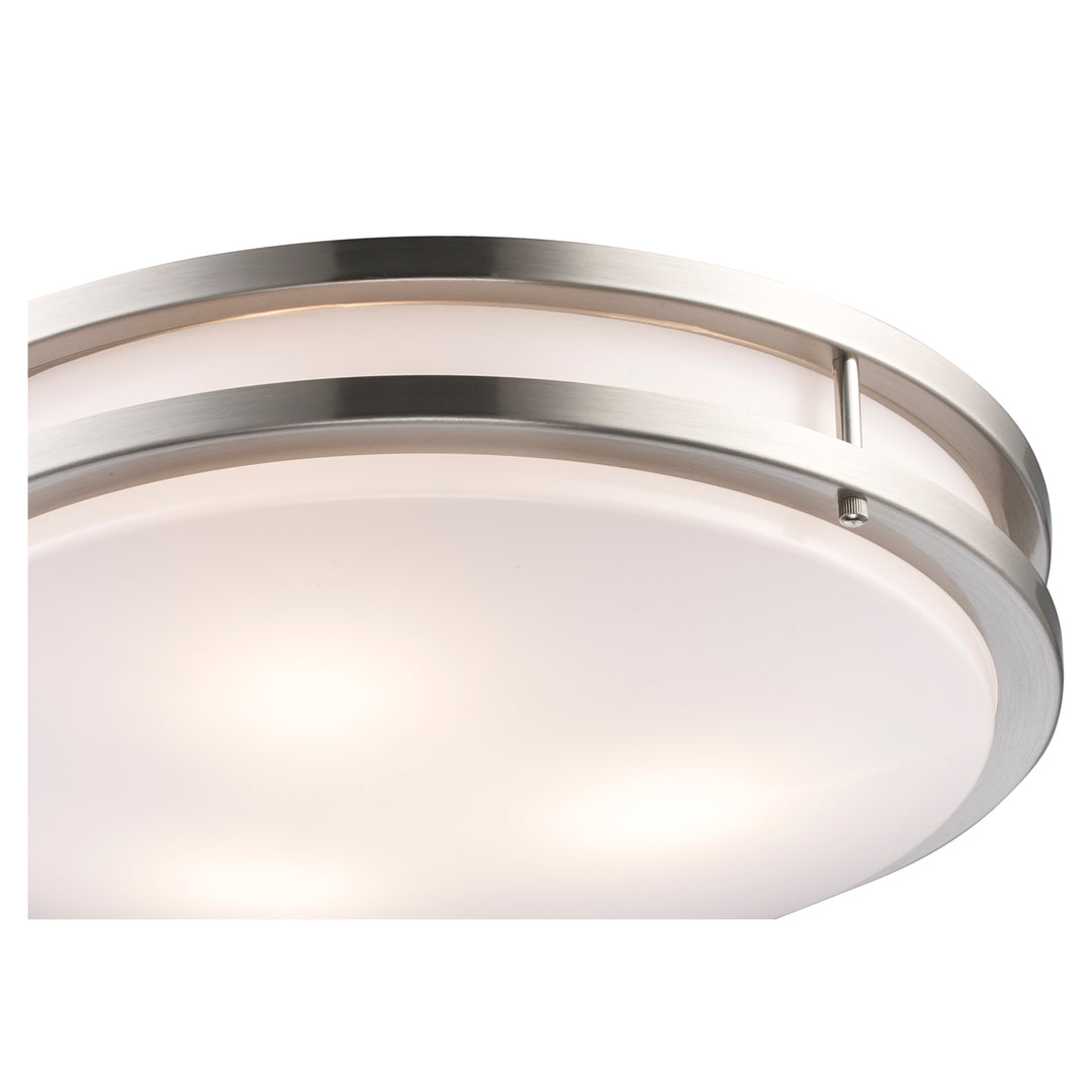 Dash 3 - Light Frosted Acrylic Flushmount Round Double - Brushed Nickel