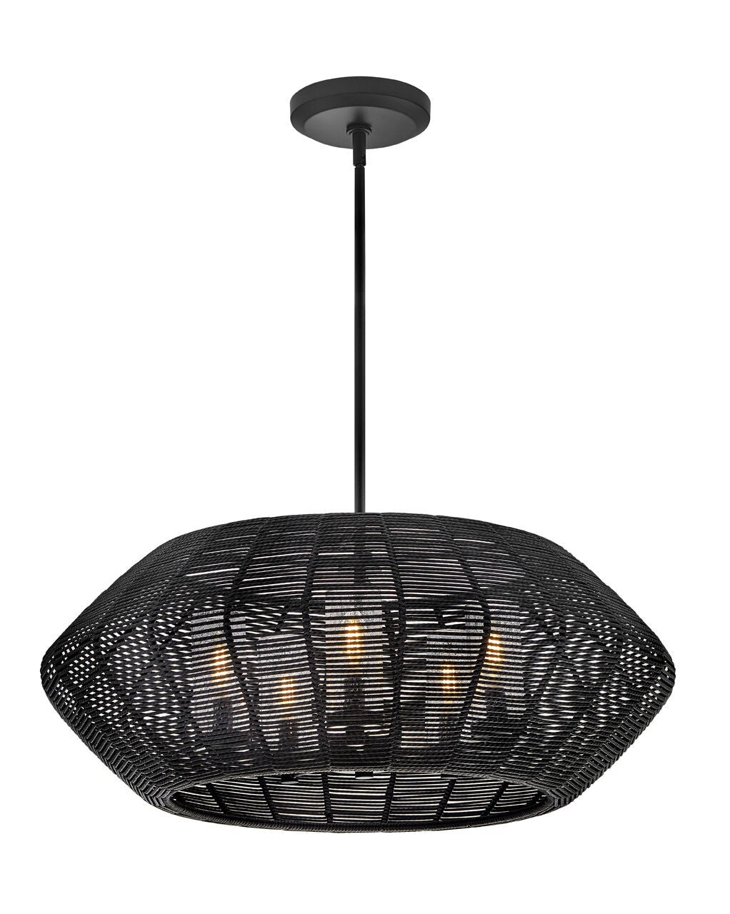 Luca 10385BK - Medium Single Tier Chandelier - Black