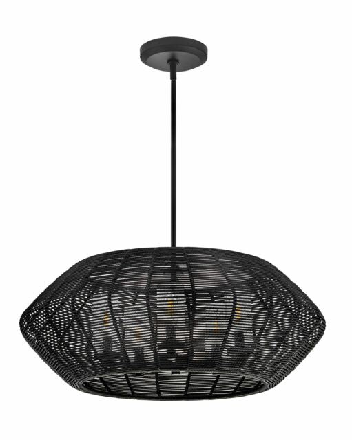 Luca 10385BK - Medium Single Tier Chandelier - Black