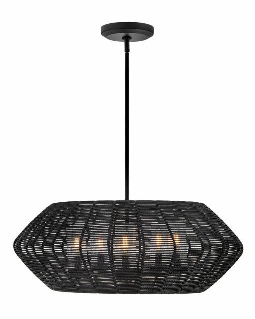 Luca 10385BK - Medium Single Tier Chandelier - Black