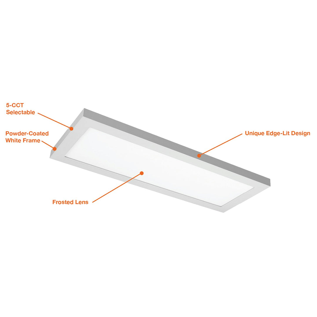 1x1 Surface Mount LED Panel: Internal-Line 5-CCT Select 18W