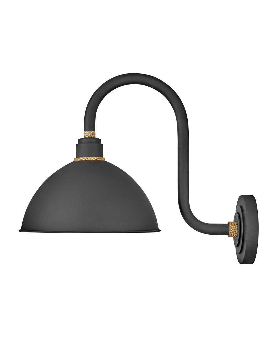 Foundry Dome 10564TK - Small Tall Gooseneck Barn Light - Black