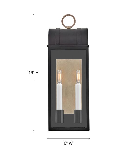 Campbell 10660BK-BU - New Medium Wall Mount Lantern - Black