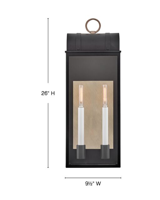 Campbell 10665BK-BU New Large Wall Mount Lantern - Black