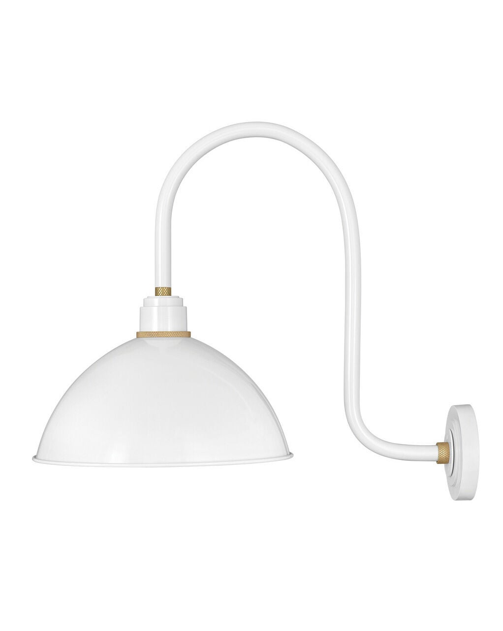 Foundry Dome 10675GW - Large Tall Gooseneck Barn Light - White