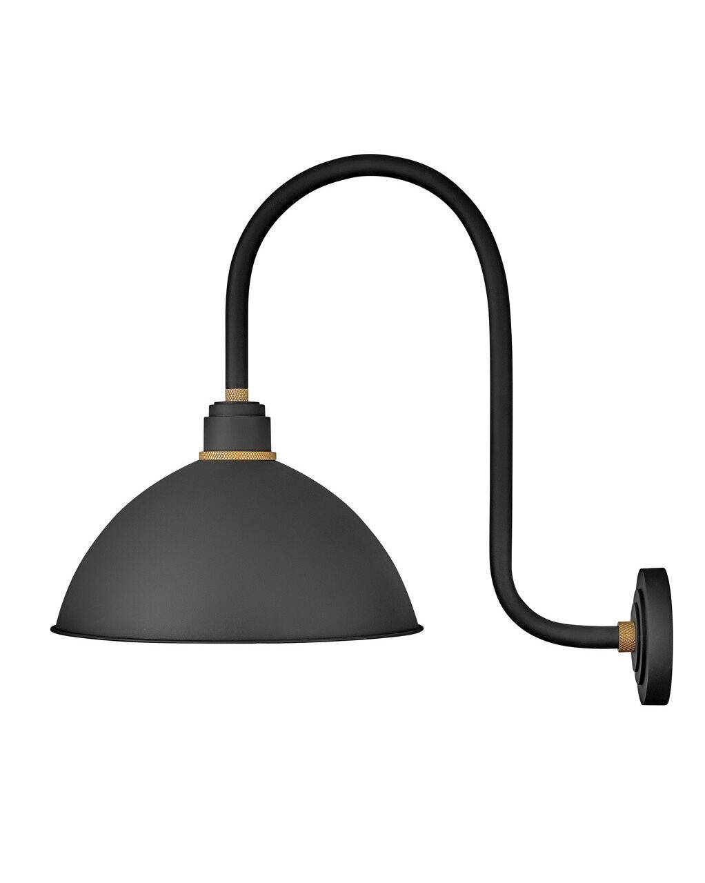 Foundry Dome 10675TK - Large Tall Gooseneck Barn Light - Black