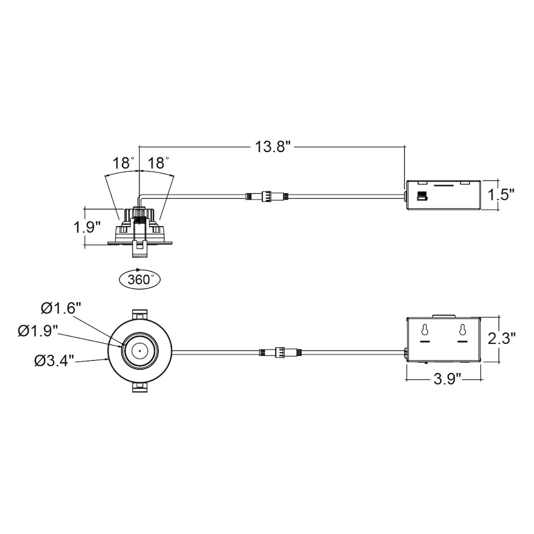 3" Gimbal Downlight: SnapTrim-Line 5CCT Selectable 8W - Black