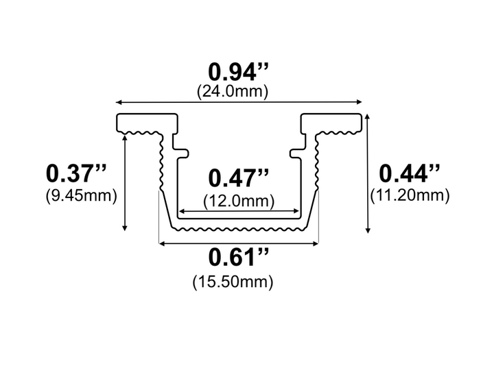 LED Channel - 962ASL - Recessed, 10 ft - Silver