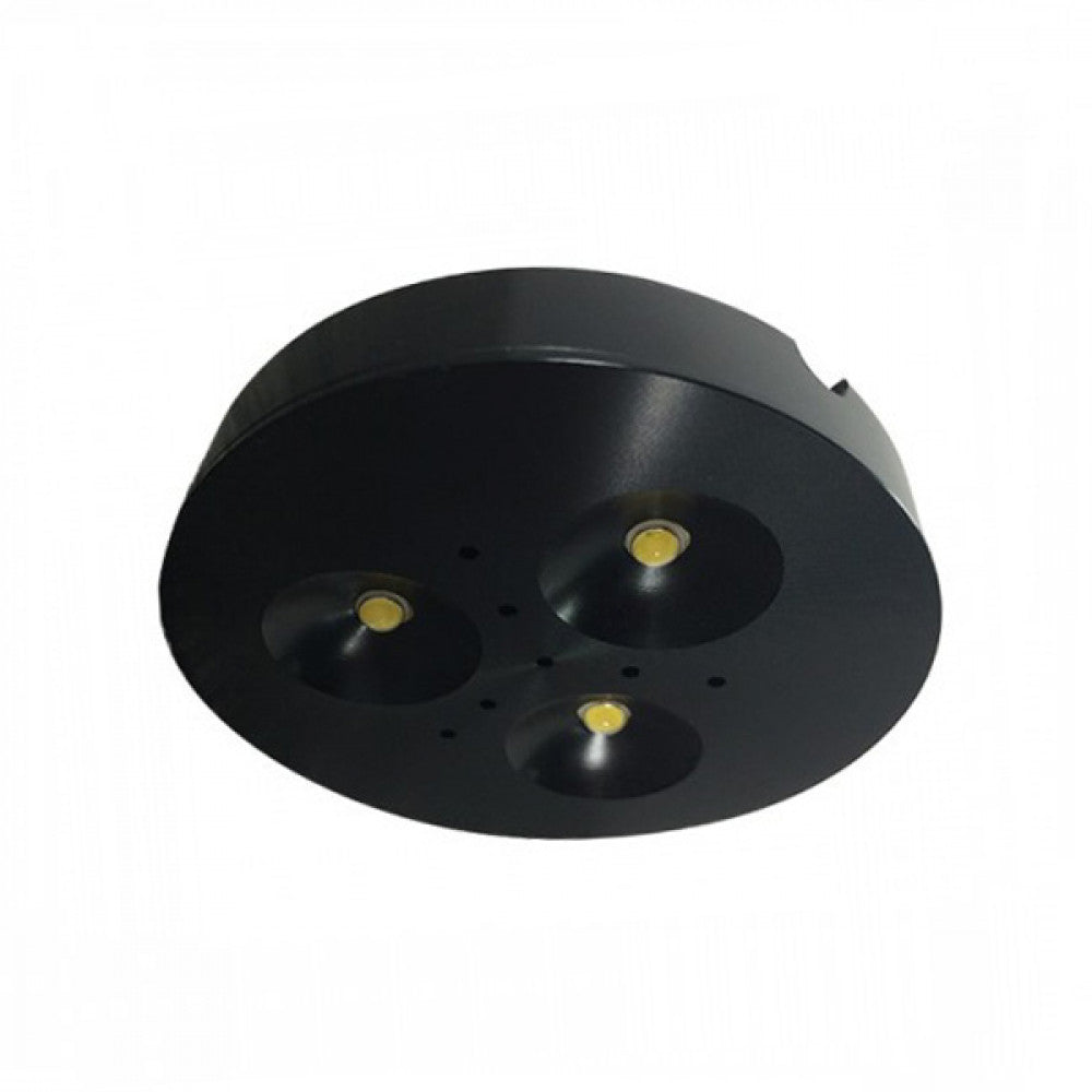 Richee Lighting - LED Spot Puck Light, 3W, 6000K - Black