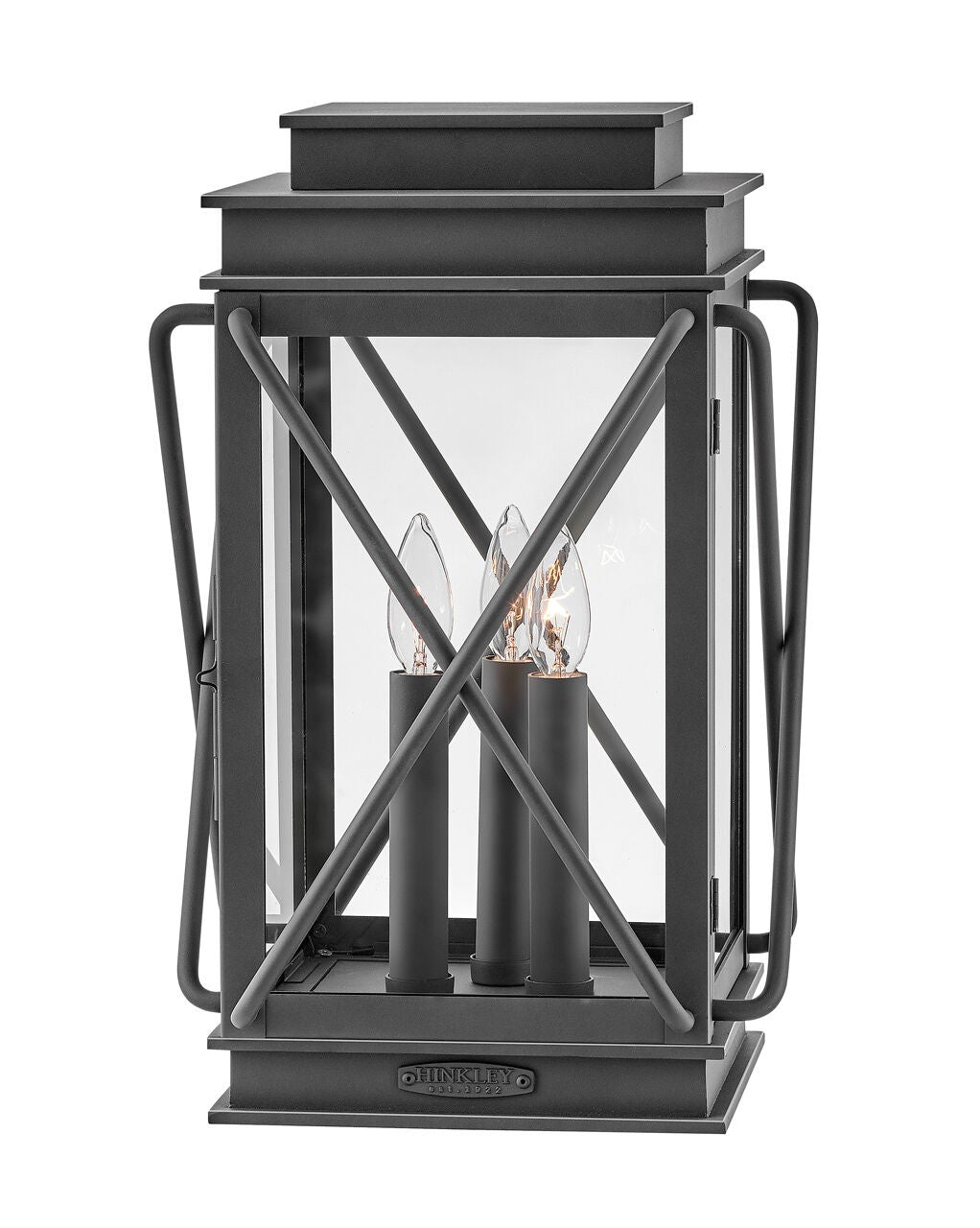 Montecito 11197MB-LV - Medium Pier Mount Lantern 12v - Black