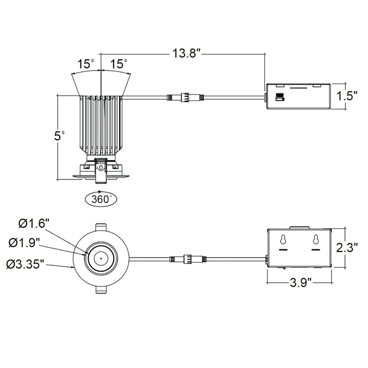 3" Gimbal Downlight: SnapTrim-Line 5-CCT Select 12W - Black