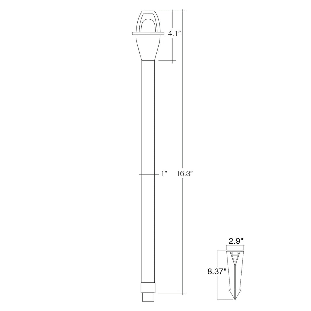 Landscape Path Light Stem - 12" Height - Aluminum Bronze