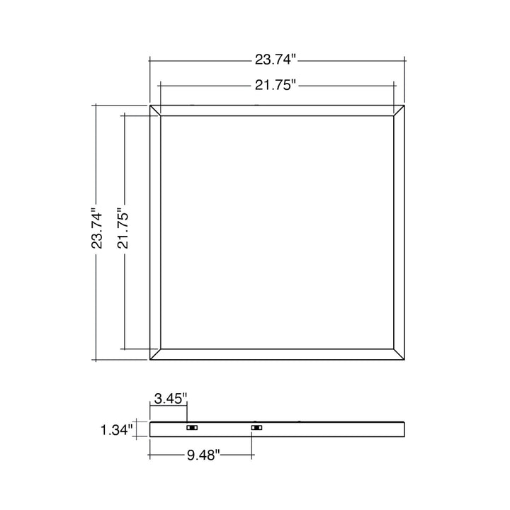 2x2 Internal-Line: Surface Mount LED Panel 5-CCT Select 40W/30W/20W - White