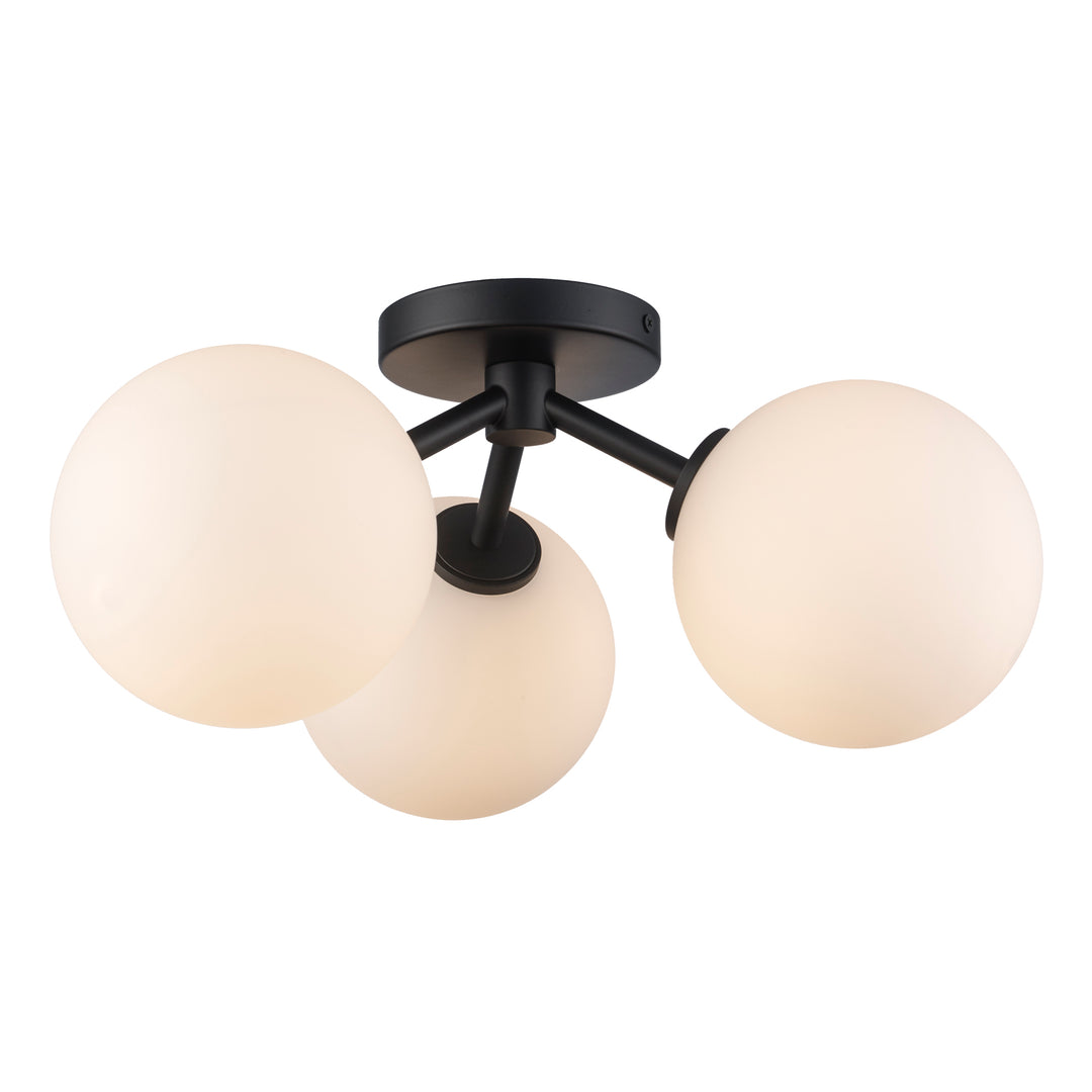 Modern 3-Light Haskell Flush Mount Globes - Black