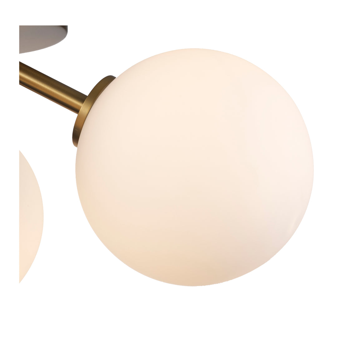 Modern 3-Light Haskell Flush Mount Globes - Antique Gold